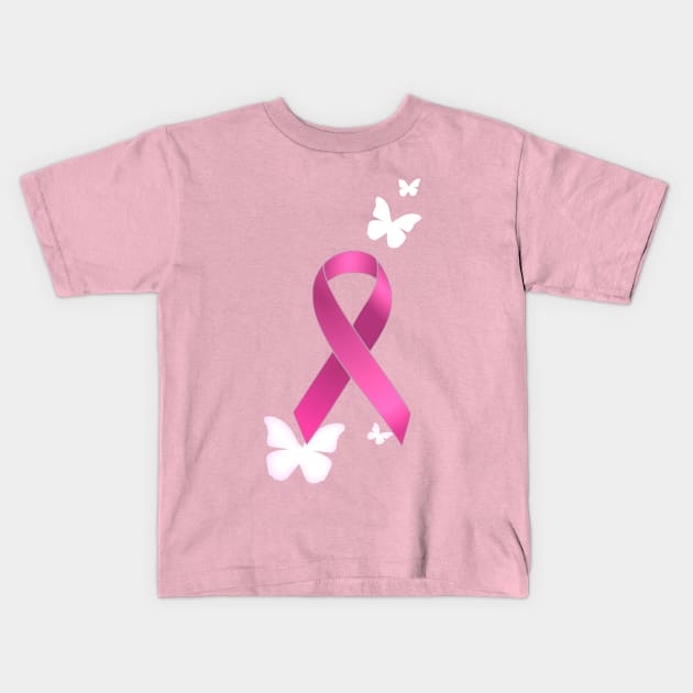 Pink Ribbon Kids T-Shirt by AlondraHanley